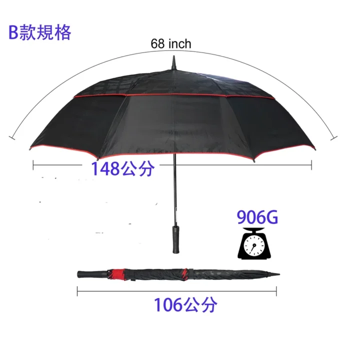 370ae15a7d40c149fb2a8444b2bc1bae 【KUD雨傘工廠直營】31.5吋/34吋抗風專利63吋超大傘面防風傘骨
